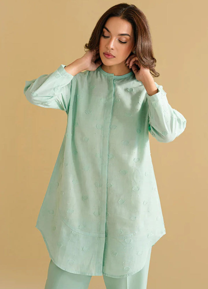 Sahar Pret Casual Jacquard 2 Piece Suit SSLJ-V1-10 Pistachio