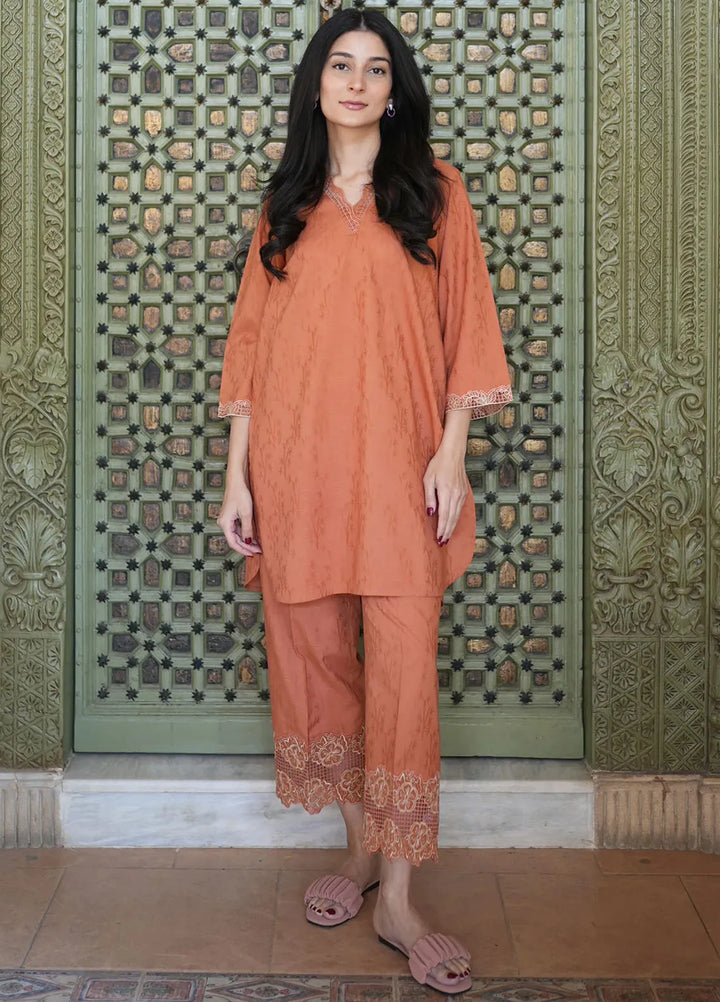 Sahar Pret Embroidered Jacquard 2 Piece Suit Rustic Reverie