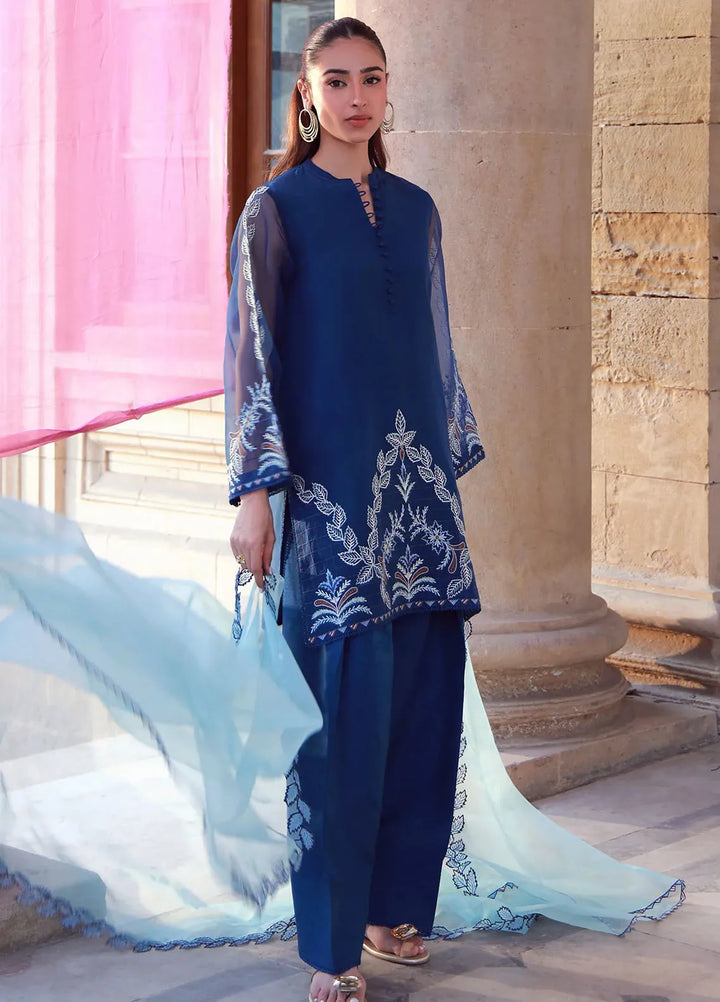 Sahar Pret Embroidered Organza 3 Piece Suit SSSF-RR-10 Aqua Dream