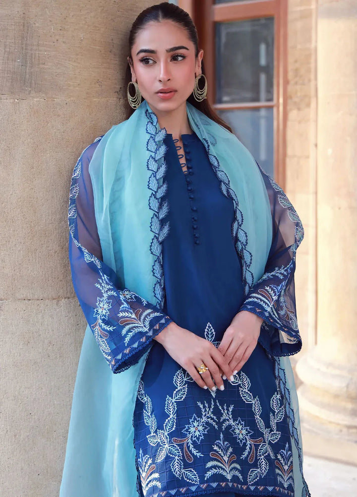 Sahar Pret Embroidered Organza 3 Piece Suit SSSF-RR-10 Aqua Dream