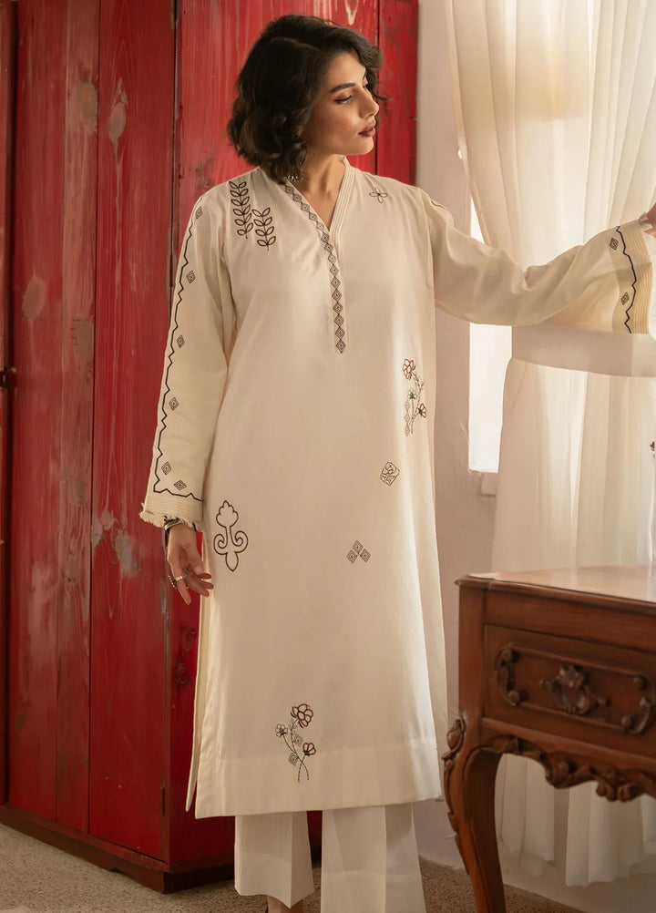 Sahar Pret Embroidered Self Jacquard 2 Piece Suit SSFT-RR-V2-06 Tribal floral