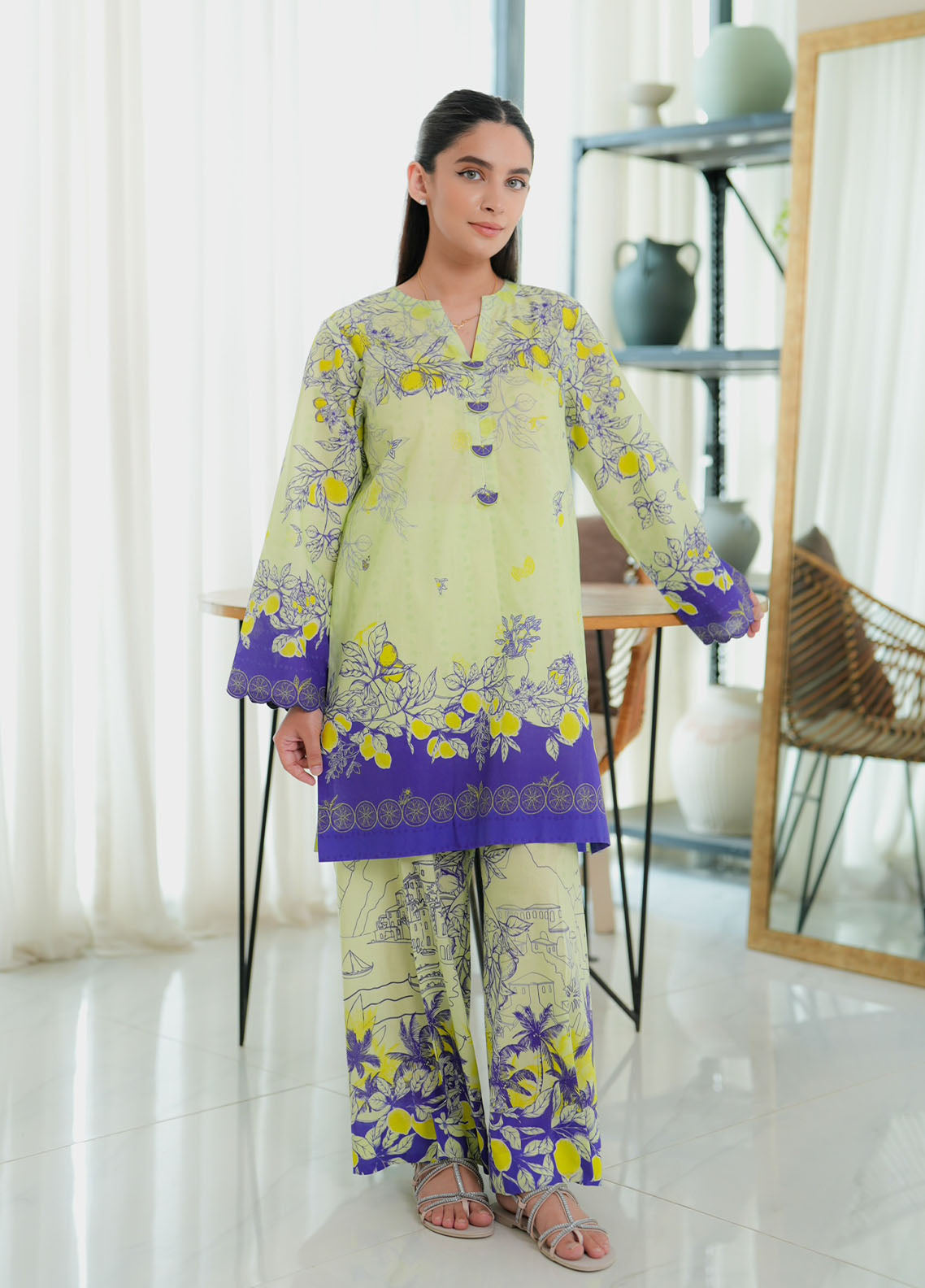 Pret Essentials by Sahar Womens Pret Embroidered Jacquard 2 Piece Suit SSDJ-RR-V2-03 Coral Pearl