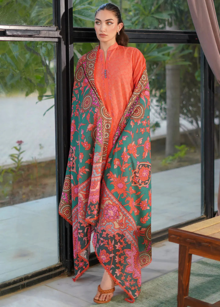 Sahar Printed Khaddar Suit Unstitched 3 Piece SHR24A KH-24-V2-01 - Winter Collection