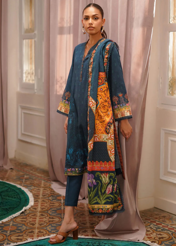 Sahar Printed Khaddar Suit Unstitched 3 Piece SHR24A KH-24-V2-04 - Winter Collection