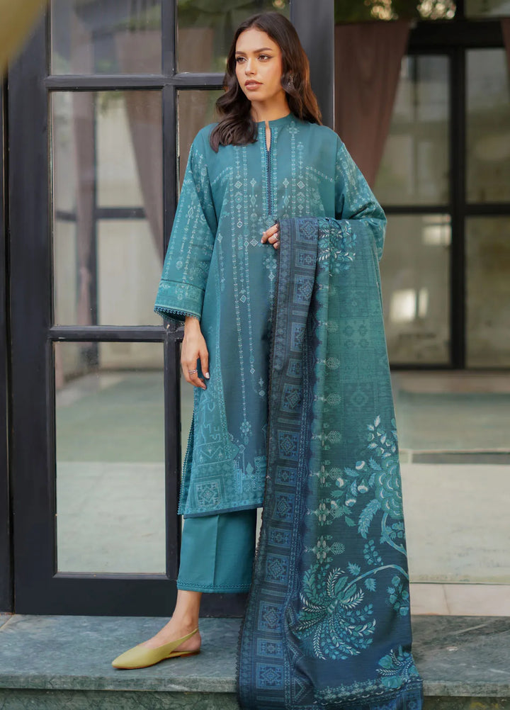 Sahar Printed Khaddar Suit Unstitched 3 Piece SHR24A KH-24-V2-08 - Winter Collection
