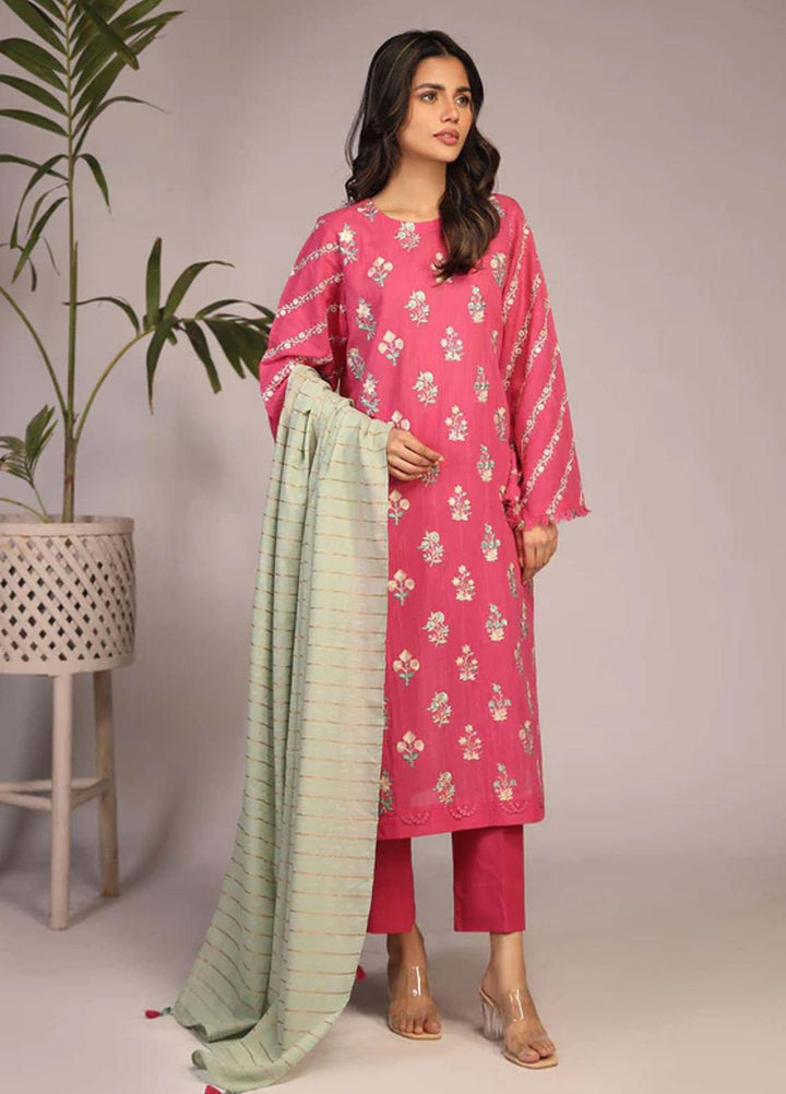 Sahar Embroidered Lawn Suits Unstitched 3 Piece SHR23EL SL-SLUB-23-09 - Summer Collection