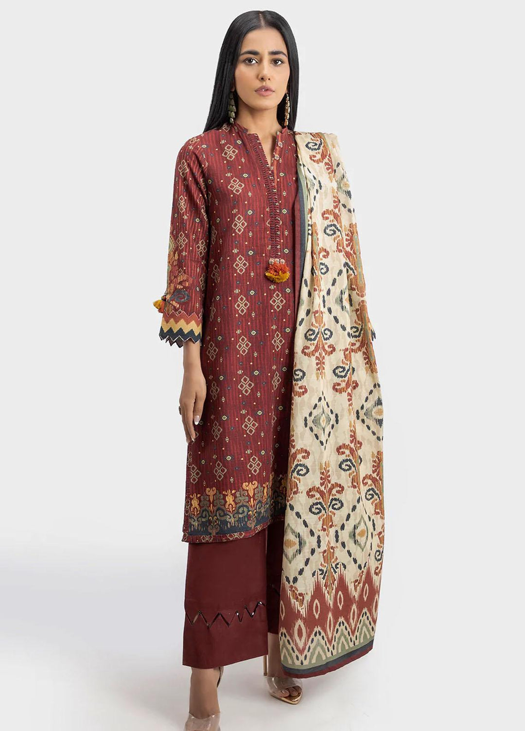 Sahar Printed Khaddar Suits Unstitched 3 Piece SHR22KC SWK-V1-22-02 - Winter Collection