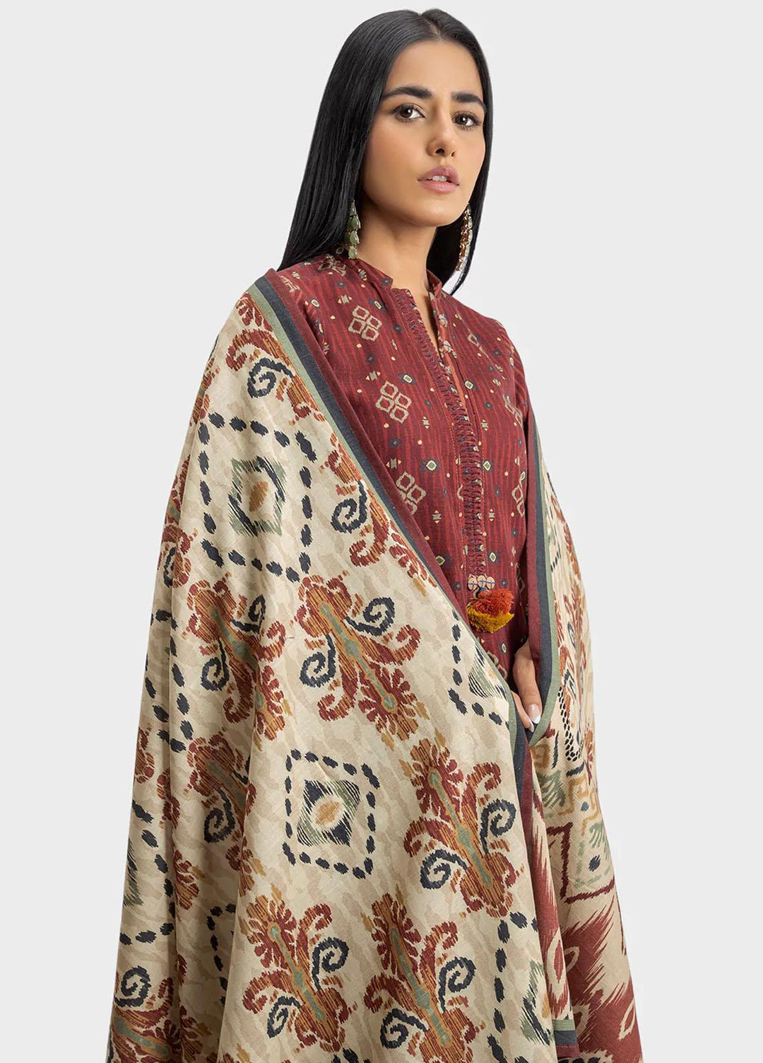 Sahar Printed Khaddar Suits Unstitched 3 Piece SHR22KC SWK-V1-22-02 - Winter Collection