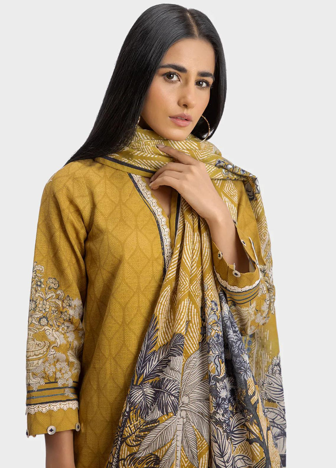 Sahar Printed Khaddar Suits Unstitched 3 Piece SHR22KC SWK-V1-22-06 - Winter Collection