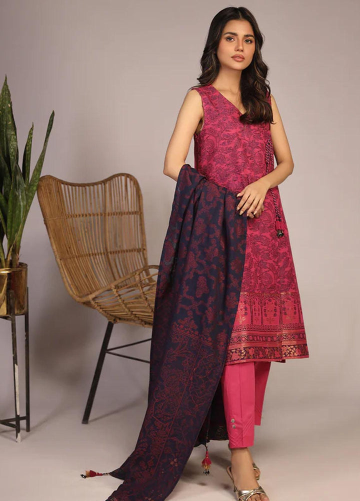 Sahar Printed Jacquard Suits Unstitched 3 Piece SHR23PJ SJ-RM-06 - Premium Collection