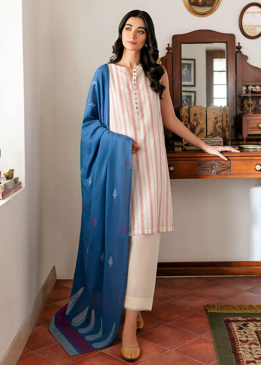 Sahar Printed jacquard Suits Unstitched 3 Piece SHR23SS SJ-RJ-03 - Spring / Summer Collection