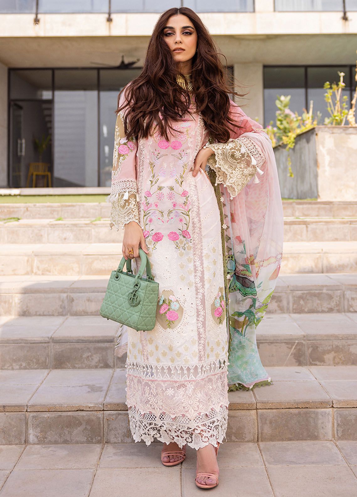 Saira Rizwan Embroidered Lawn Suits Unstitched 3 Piece SR21L 10 Nuray - Summer Collection main image 1