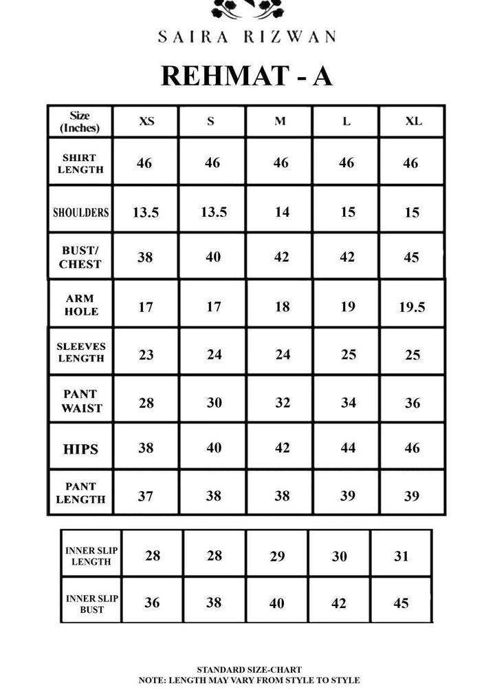 Saira Rizwan Ready to Wear  Cotton Net 4 Piece SR22KGE REHMAT - A