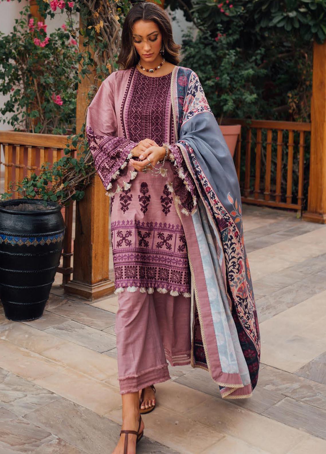 Saira Rizwan Embroidered Cotton Karandi Suits Unstitched 3 Piece SR21W SR-04 GULLALAI - Winter Collection