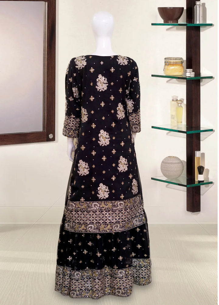 Saira Sultana Pret Embroidered Chiffon 3 Piece Suit Aasira Black