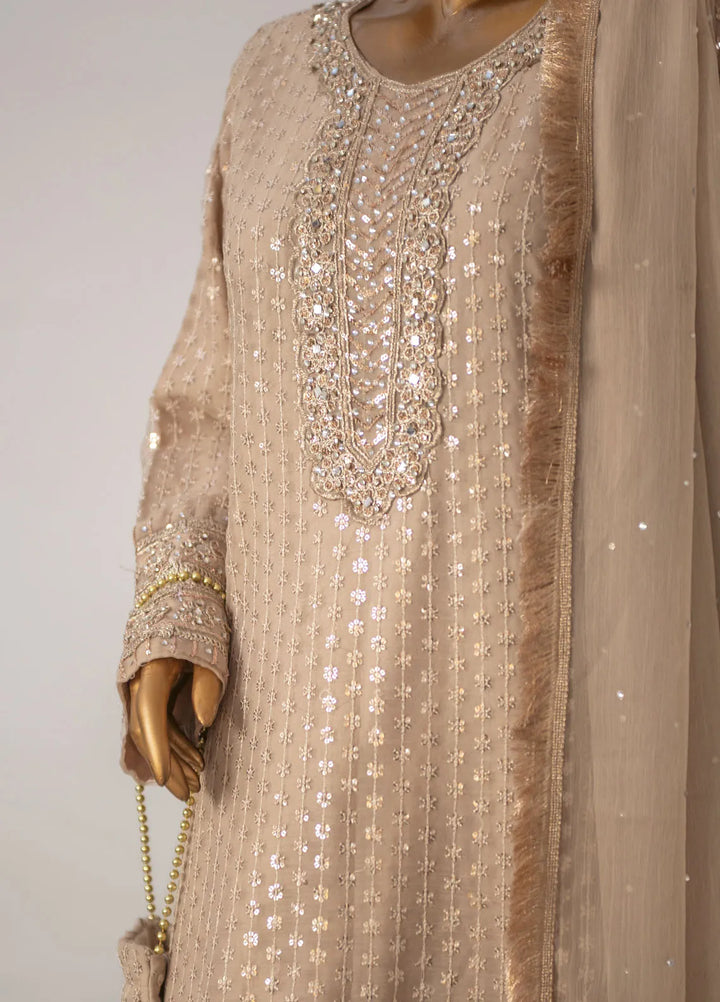 Saira Sultana Pret Embroidered Chiffon 3 Piece Suit Roman Sand
