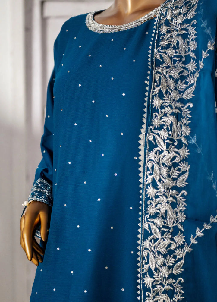 Saira Sultana Pret Embroidered Chiffon 3 Piece Suit Rubab Teal