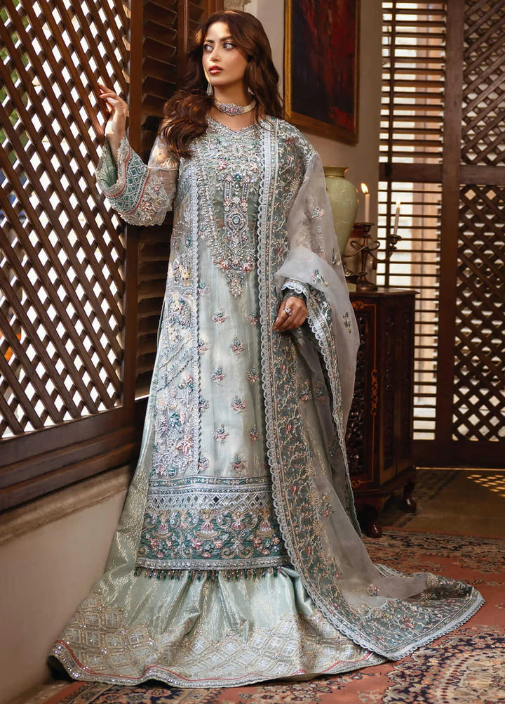 Sajal by Serene Embroidered Organza Suits Unstitched 3 Piece SP24SJ SB-25 Inara - Wedding Collection