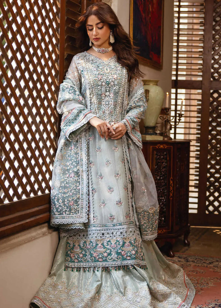 Sajal by Serene Embroidered Organza Suits Unstitched 3 Piece SP24SJ SB-25 Inara - Wedding Collection