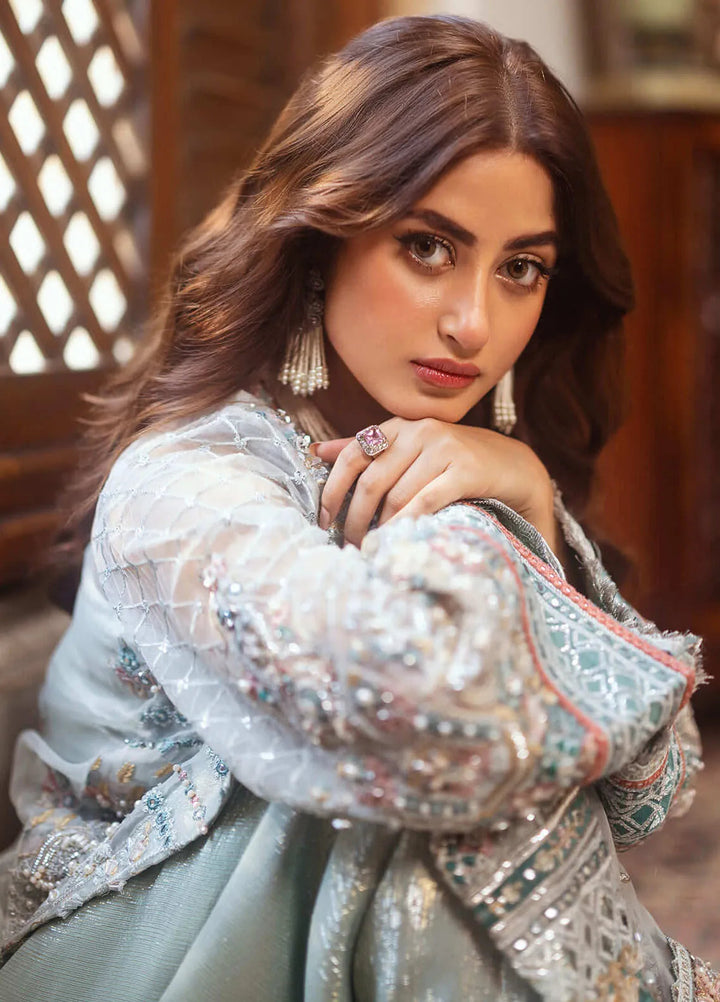 Sajal by Serene Embroidered Organza Suits Unstitched 3 Piece SP24SJ SB-25 Inara - Wedding Collection