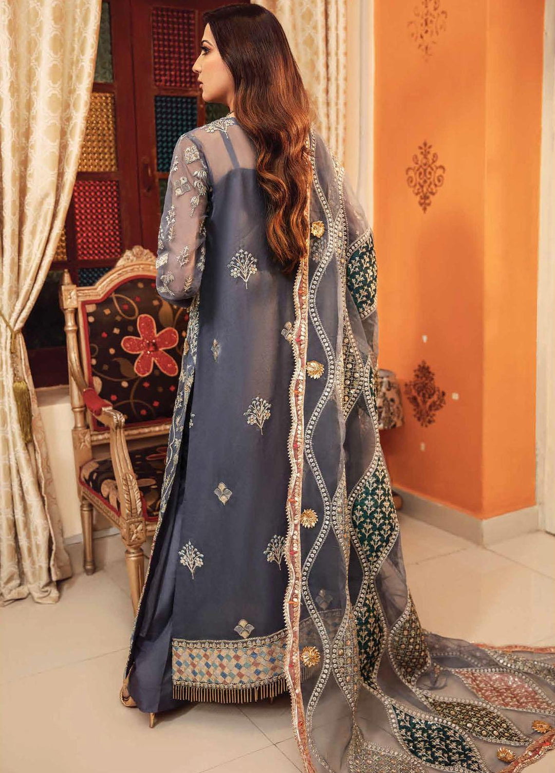 Sajni By Gisele Embroidered Net Suits Unstitched 3 Piece GL22SJ Mehrma - Luxury Collection