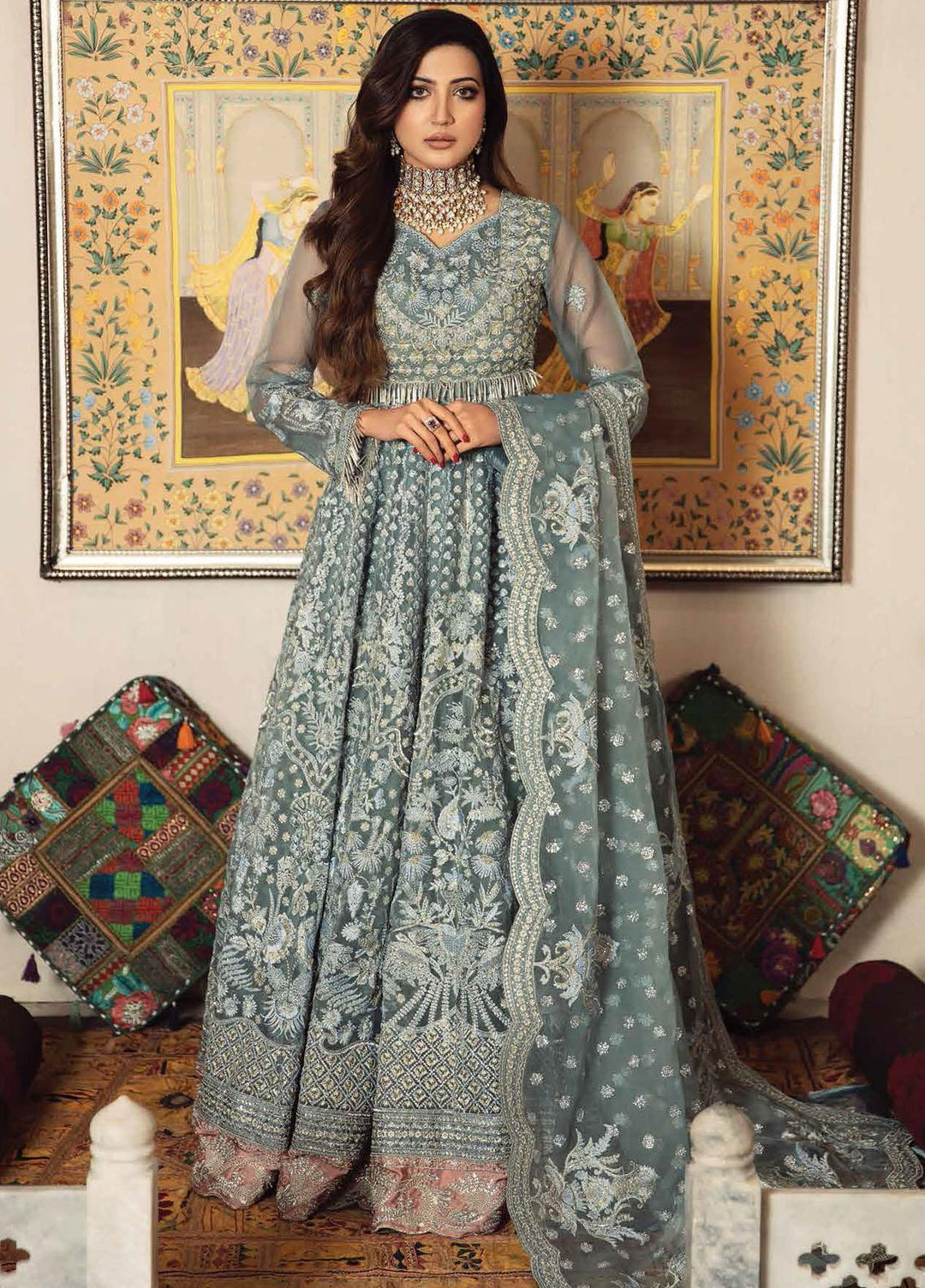 Sajni By Gisele Embroidered Organza Suits Unstitched 3 Piece GL22SJ Memesahab - Luxury Collection