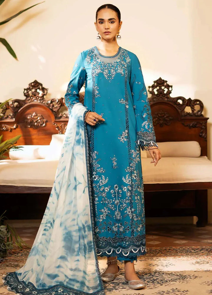 Sajni by Zarposh Embroidered Lawn Suits Unstitched 3 Piece ZP25S Azal - Summer Collection