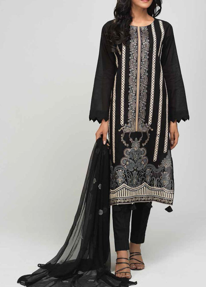 Salitex Black & White Embroidered Lawn Suits Unstitched 3 Piece SL21BW BW-29 - Summer Collection