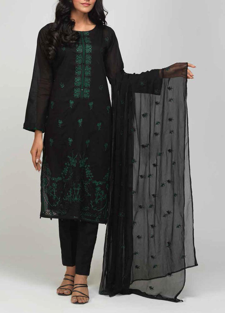 Salitex Black & White Embroidered Lawn Suits Unstitched 3 Piece SL21BW BW-30 - Summer Collection