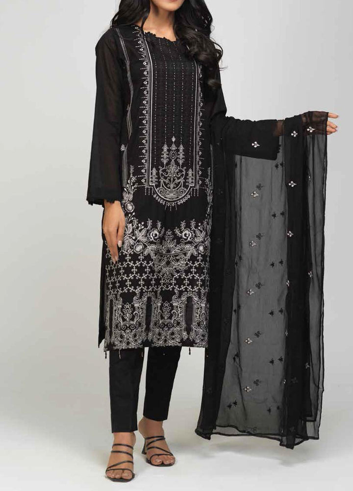 Salitex Black & White Embroidered Lawn Suits Unstitched 3 Piece SL21BW BW-32 - Summer Collection