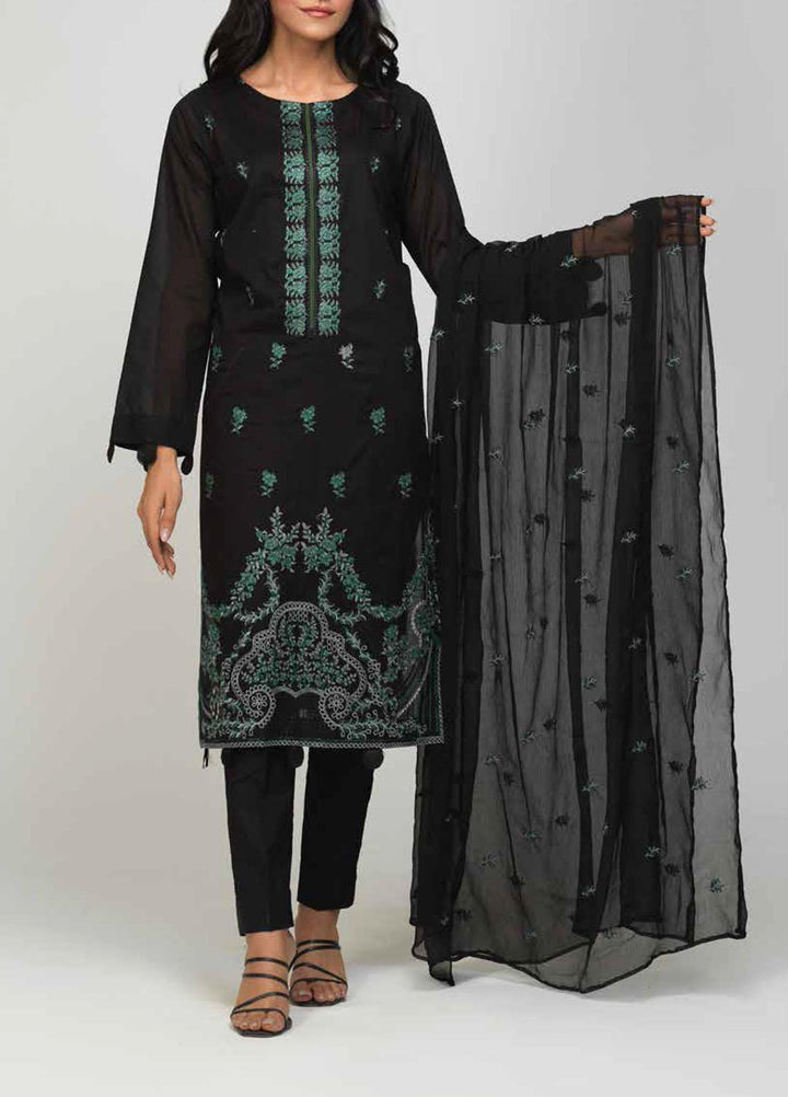 Salitex Black & White Embroidered Lawn Suits Unstitched 3 Piece SL21BW BW-38 - Summer Collection