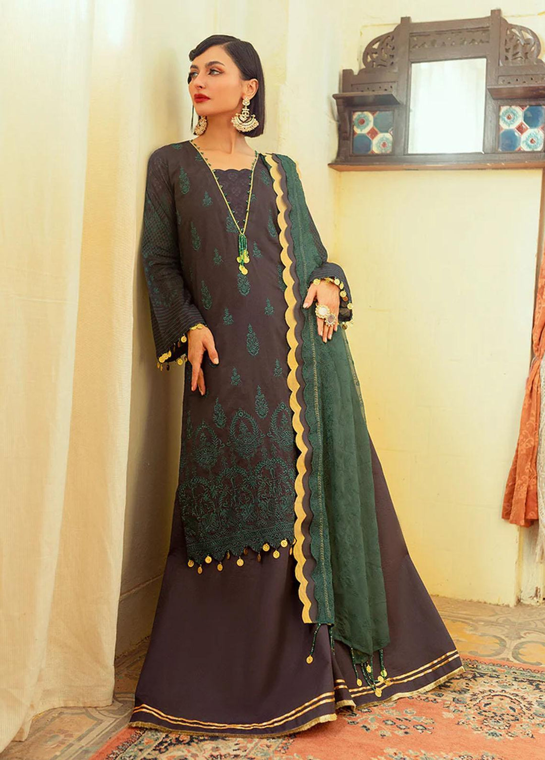 Salitex Embroidered Lawn Suits Unstitched 3 Piece ST22CK WK-01042UT - Festive Collection
