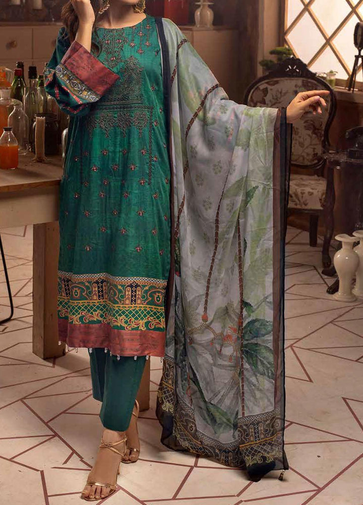 Salitex Embroidered Cotton Silk Suits Unstitched 3 Piece SL21CS WK-00879 - Festive Collection