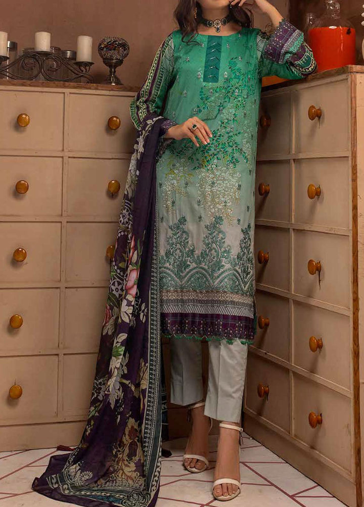Salitex Embroidered Cotton Silk Suits Unstitched 3 Piece SL21CS WK-00881 - Festive Collection