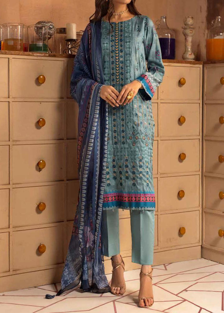 Salitex Embroidered Cotton Silk Suits Unstitched 3 Piece SL21CS WK-00883 - Festive Collection