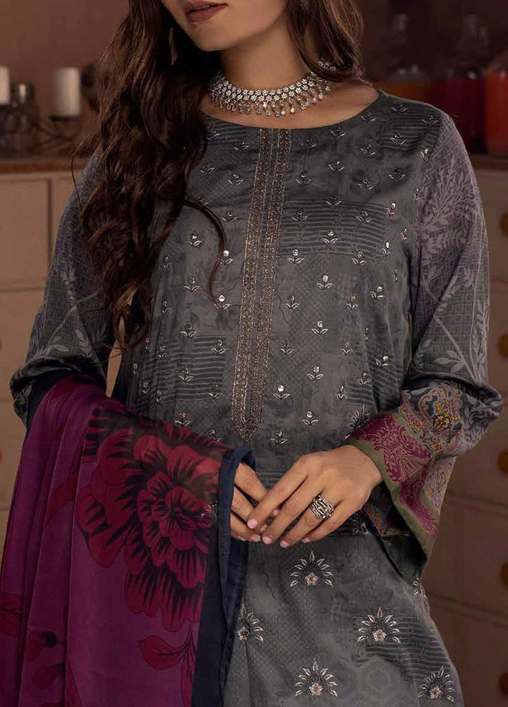 Salitex Embroidered Cotton Silk Suits Unstitched 3 Piece SL21CS WK-00884 - Festive Collection
