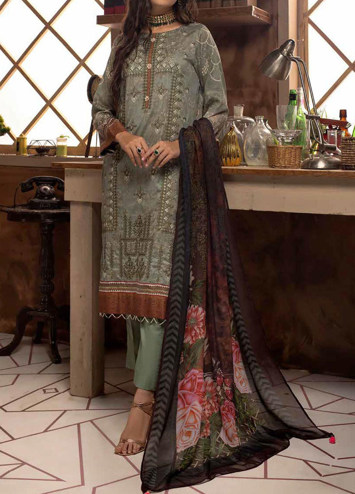 Salitex Embroidered Cotton Silk Suits Unstitched 3 Piece SL21CS WK-00885 - Festive Collection
