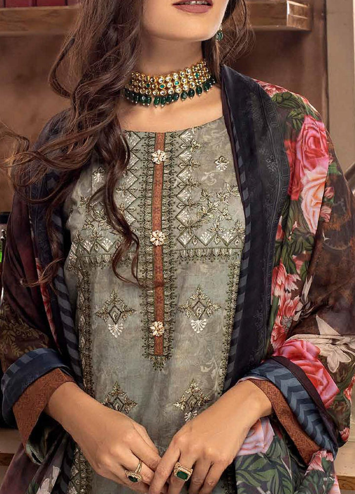 Salitex Embroidered Cotton Silk Suits Unstitched 3 Piece SL21CS WK-00885 - Festive Collection