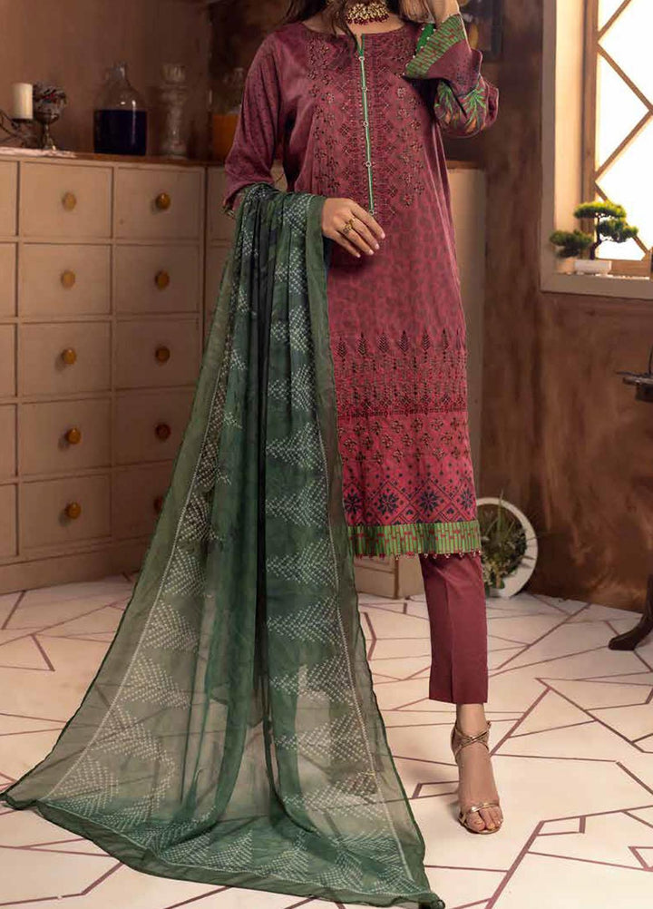 Salitex Embroidered Cotton Silk Suits Unstitched 3 Piece SL21CS WK-00886 - Festive Collection