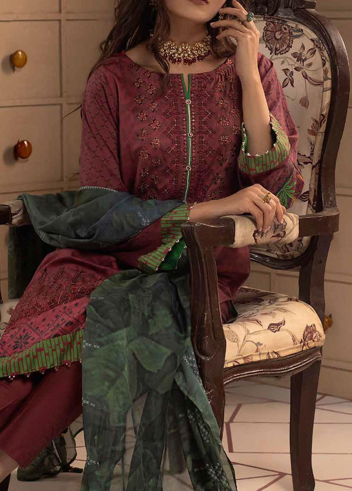 Salitex Embroidered Cotton Silk Suits Unstitched 3 Piece SL21CS WK-00886 - Festive Collection
