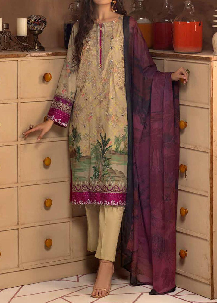 Salitex Embroidered Cotton Silk Suits Unstitched 3 Piece SL21CS WK-00887 - Festive Collection