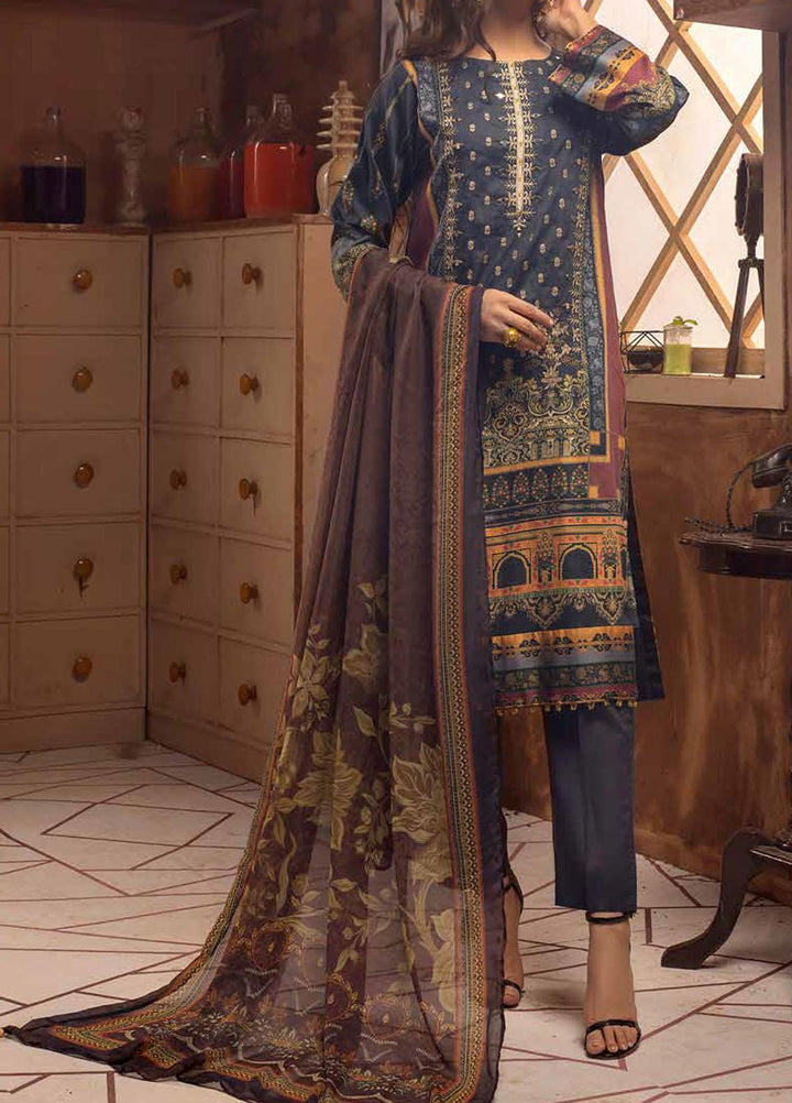 Salitex Embroidered Cotton Silk Suits Unstitched 3 Piece SL21CS WK-00888 - Festive Collection