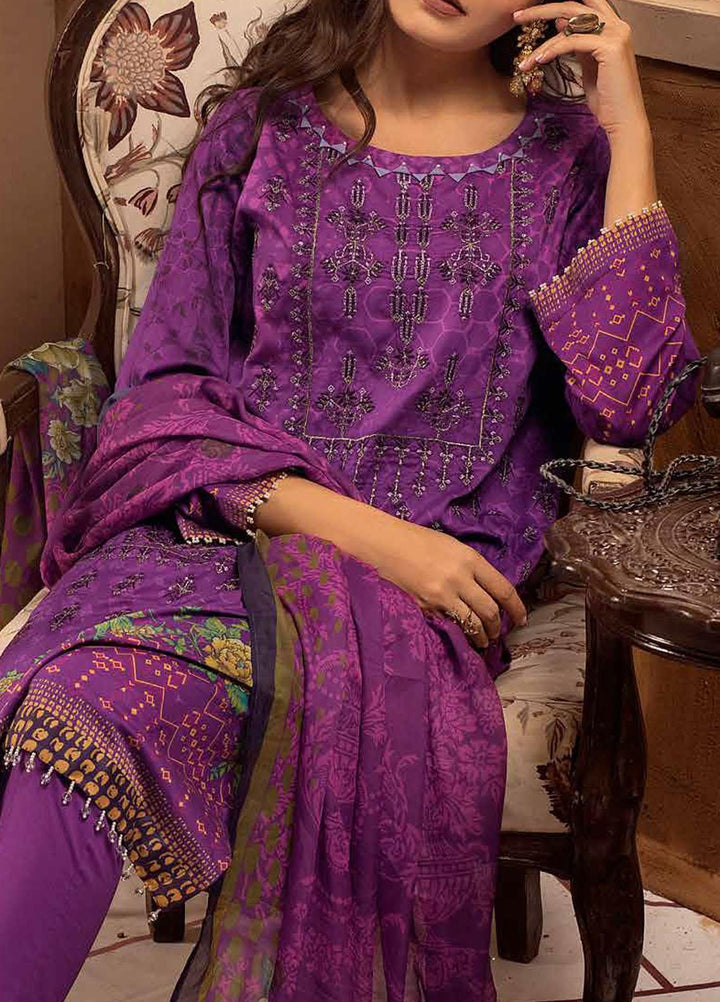 Salitex Embroidered Cotton Silk Suits Unstitched 3 Piece SL21CS WK-00889 - Festive Collection