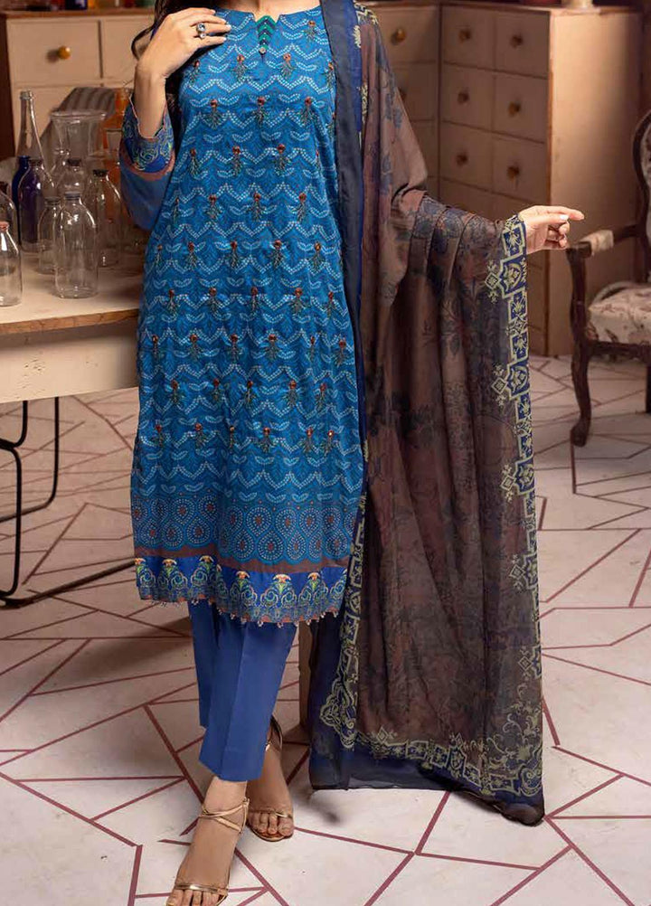 Salitex Embroidered Cotton Silk Suits Unstitched 3 Piece SL21CS WK-00890 - Festive Collection