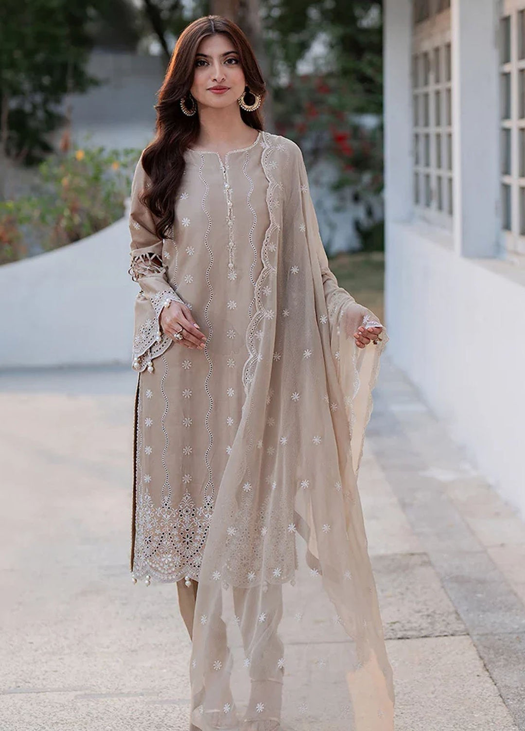 Salitex Embroidered Chikankari Lawn Suits Unstitched 3 Piece SUNS7CK036UT - Summer Collection