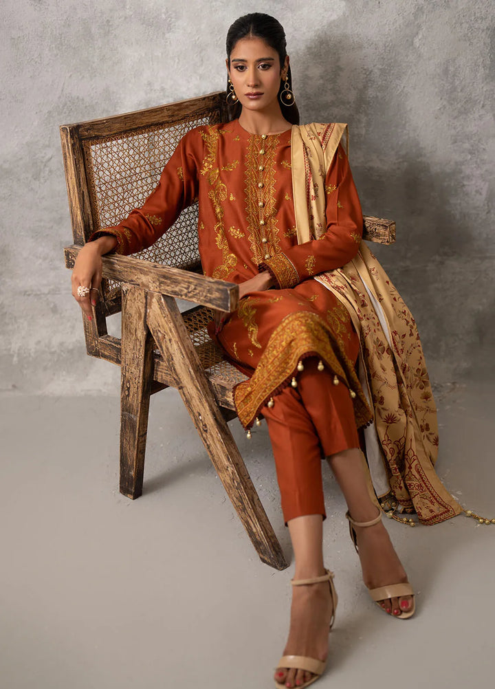 Salitex Embroidered Cottel Suits Unstitched 3 Piece SUNW6MI038UT - Winter Collection