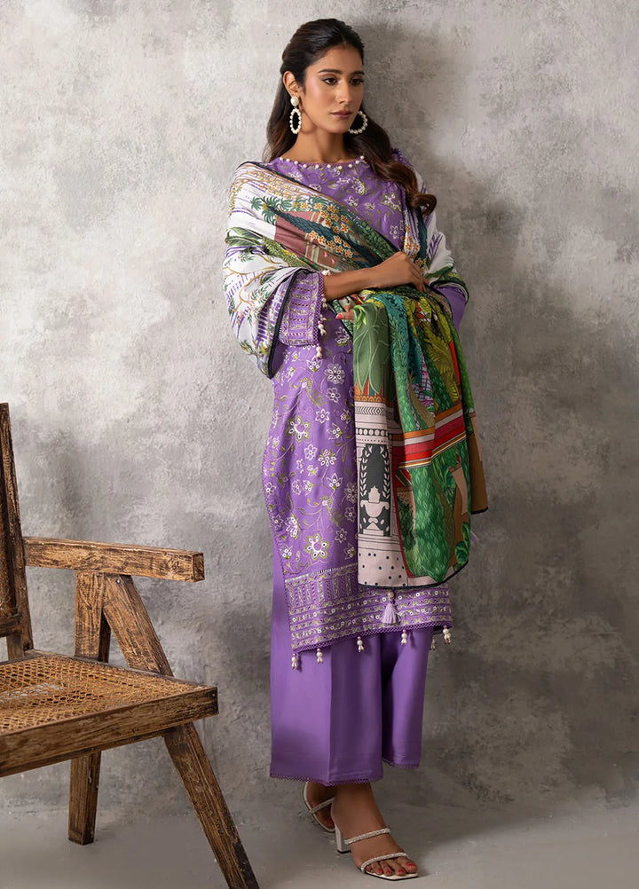 Salitex Embroidered Cottel Suits Unstitched 3 Piece SUNW6MI040UT - Winter Collection