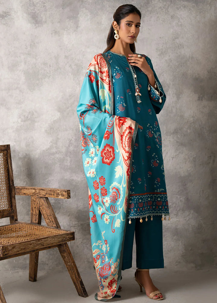 Salitex Embroidered Cottel Suits Unstitched 3 Piece SUNW6MI042UT - Winter Collection