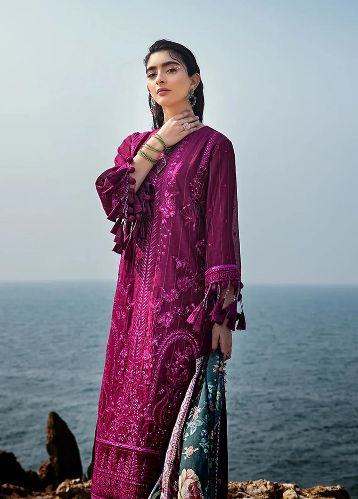 Salitex Embroidered Cotton Net Suits Unstitched 3 Piece WUS3LA23NO55UT - Festive Collection