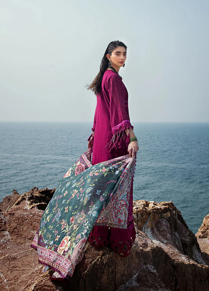 Salitex Embroidered Cotton Net Suits Unstitched 3 Piece WUS3LA23NO55UT - Festive Collection